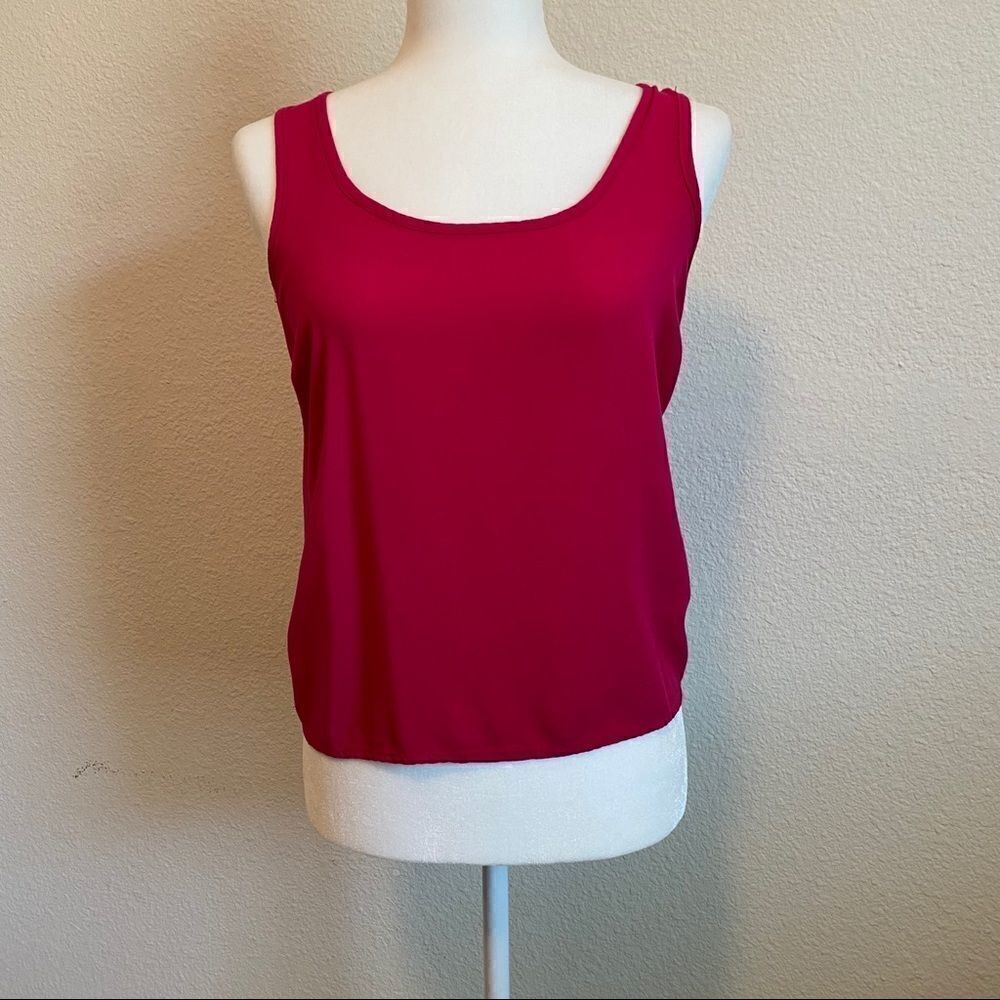 𝅺copper Key Pink Zip Back Racerback Tank Top L